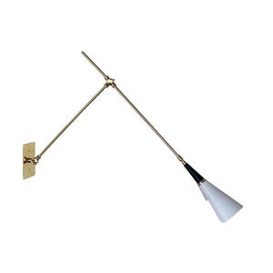 Handmade Brass Wall Sconce - Mid century brass wall sconce - Modern Wall Sconce - Italian wall sconce - One Piece - Polish Brass Finish