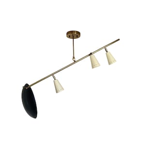 Lampadario a sospensione in ottone a 3 luci - Lampadario di metà secolo - Lampadario Sputnik in ottone grezzo - Plafoniere - Lampadario a sospensione moderno