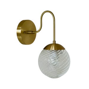1-Light brass Wall Sconce - Mid century brass wall sconce - Modern Wall Sconce - Italian wall sconce - One Piece - Brush Brass Finish