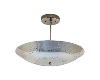 6 Light Perforated Elegant Ceiling Flushmount light Pendant Mid Century Modern Polish Nickel Brass Sputnik chandelier light Fixture