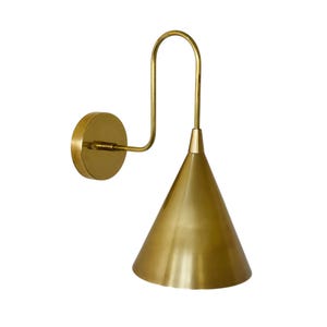 One Piece Brass wall sconce - Mid century brass wall sconce - Modern style wall sconce - Italian wall sconce - Raw Brass Finish - Handmade