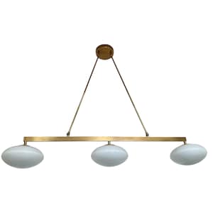 3-Lights Mid Century Brass Chandelier - Stilnovo Style - Sputnik Chandelier - Modern Chandelier - Raw Brass Finish - Home Decor - Handmade