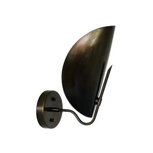 Modern Brass Curved Wall Light - Handmade - Stylish Wall Sconce - Brass Wall Light Fixture - Bronze Finish - One Piece