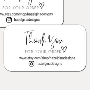 Mini Business Cards | Thank You For Your Order |  Rounded Corners | Printed Business Cards | Kraft | Set of 21 | 3434