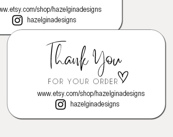 Mini Business Cards | Thank You For Your Order |  Rounded Corners | Printed Business Cards | Kraft | Set of 21 | 3434