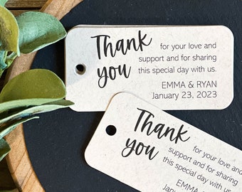 Thank You Tags, Printed Tags, Wedding Tags, Bridal Shower, Personalized Tags, Custom Tags (5732)
