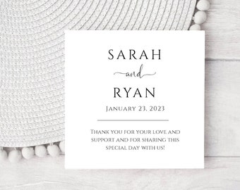 Modern Wedding Tag  | Thank You Cards | Bridal Shower | Printed Thank You Cards | Promo | 9923