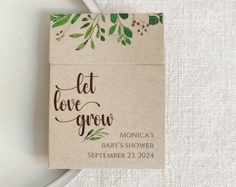 DIY Let Love Grow Seed Packets, Baby in Bloom Gunsten, Baby Shower Gunsten, Wildflower Seeds, Kraft, Tuinieren - 3995