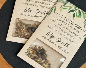 Baby Shower Seed Packets, Let Love Grow, Envelope, Kraft, Personalized Envelopes, Bridal Shower, Seed Packet, Let Love Grow 2721