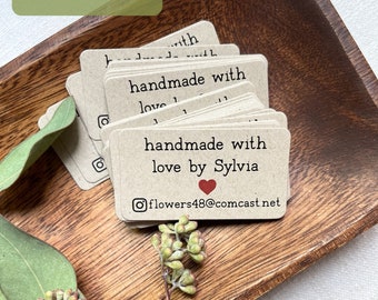 Mini Business Cards | Handmade with Love |  Personalized | Printed Business Cards | Kraft | Calling Card 2675