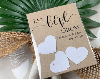 Fully Assembled Plantable Wedding Favors, Plantable Seed Paper Hearts, Rustic, Seed Favors, Wedding Seeds 9993