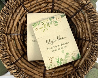 DIY Seed Packets, Baby in Bloom Favors, Baby Shower Favors, Wildflower Seeds, Kraft, Gardening - 3885