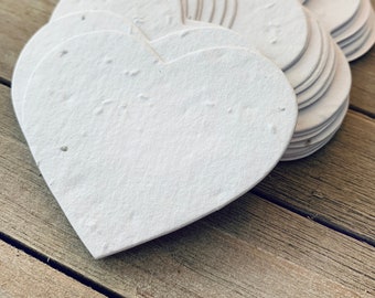 Plantable Seed Paper Hearts - Large, Seed Favors, Wildflower Seeds, Seed Favor, Heart Seed Favor