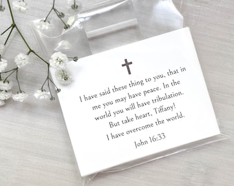 Personalized Scripture Cards with Acrylic Holder, Words of Encouragement, Spiritual, Jesus, Christian Gift , Minimalist - 7377