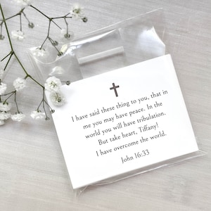 Personalized Scripture Cards with Acrylic Holder, Words of Encouragement, Spiritual, Jesus, Christian Gift , Minimalist - 7377