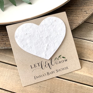 Cartes de coeur de graines plantables entièrement assemblées, faveurs de douche de bébé, laissez l'amour grandir, coeurs de papier de graines plantables 4779