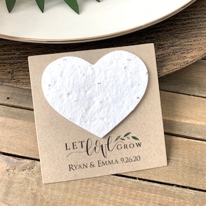 Coeurs de graines à planter entièrement assemblés, Cadeaux de mariage, Laissez l'amour grandir, Coeurs de graines à planter en papier 9265