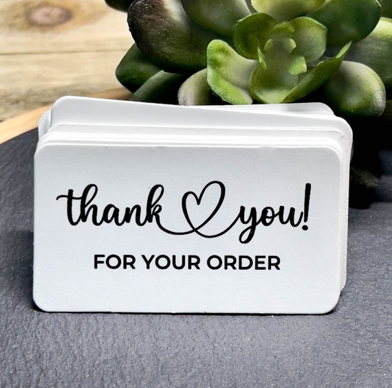 Mini Business Cards | Handmade with Love |  Rounded Corners | Printed Business Cards | Kraft | 2746