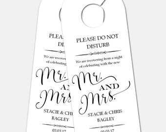 Personalized Door Hanger for Wedding Guests, Do Not Disturb Door Hanger, Hotel Welcome Gift, Wedding Favor, Wedding Door Tag