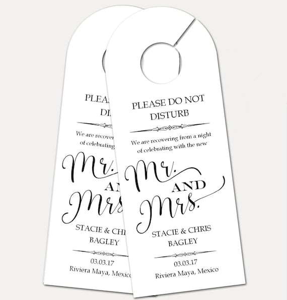 Personalized Door Hanger for Wedding Guests, Do Not Disturb Door Hanger, Hotel Welcome Gift, Wedding Favor, Wedding Door Tag