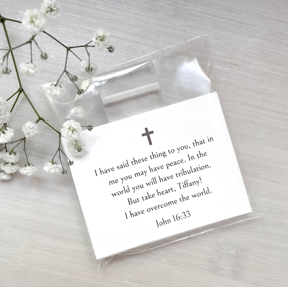 Personalized Scripture Cards with Acrylic Holder, Words of Encouragement, Spiritual, Jesus, Christian Gift , Minimalist - 7377