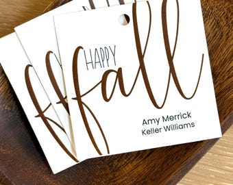 PRINTED Happy Fall Gift Tags, Fall Favor Tags, Autumn Tag, Thanksgiving Tags, Rustic Fall Tags, Fall Harvest, Fall Party, Treat Tags - 2938