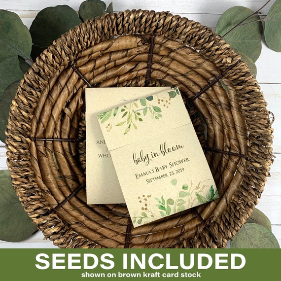 DIY Seed Packets, Baby in Bloom Favors, Baby Shower Favors, Wildflower Seeds, Kraft, Gardening - 3885