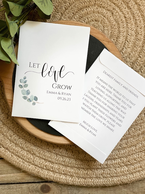 DIY Custom Seed Packets, Let Love Grow Seed Packets, Flower Seed Packets, Kraft, Bridal Shower, Wedding Seed Packets, Love Grows Wild - 3002