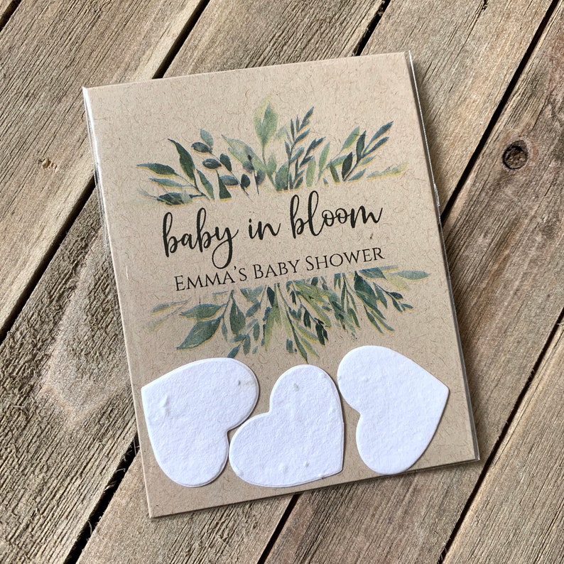 Seed Favors Plantable Seed Paper Hearts Rustic Fully Assembled Plantable Baby in Bloom Favors Seed Packet 2870