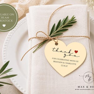 Custom Heart Tags, Wedding Tags, Personalized Tags, Bomboniere Tags, Personalized, Wedding Favors, Thank You Tags, Favors for Guests - 2811 画像 3