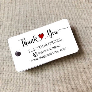 PRINTED Thank You For Your Order, Product Tags, Kraft, Custom Tags, Thank You Tags - 4583