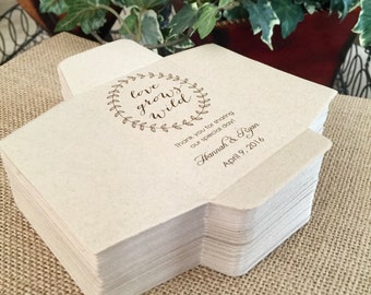 DIY Custom Seed Packets, Custom Envelope, Kraft, Personalized Envelopes, Wedding Favors, Bridal Shower, Seed Packet, Let Love Grow (5735)