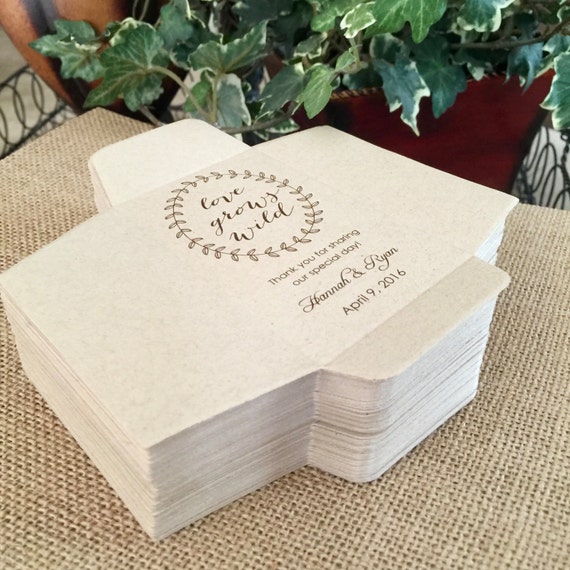 DIY Custom Seed Packets, Custom Envelope, Kraft, Personalized Envelopes, Wedding Favors, Bridal Shower, Seed Packet, Let Love Grow (5735)