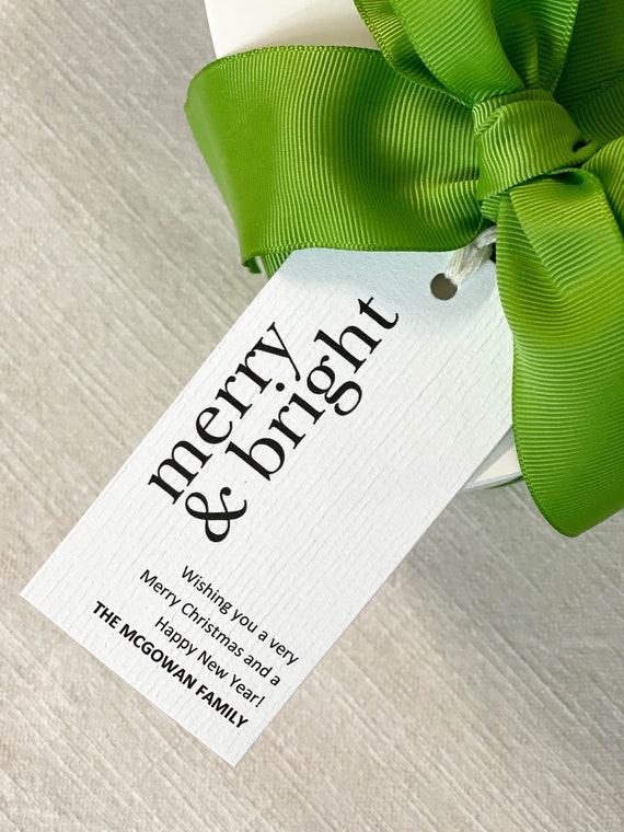 Christmas Tags, Merry and Bright, Merry Christmas, Tag, Holiday Gift Tag, Minimalist, Happy Holidays Personalized, Happy New Year - 3688