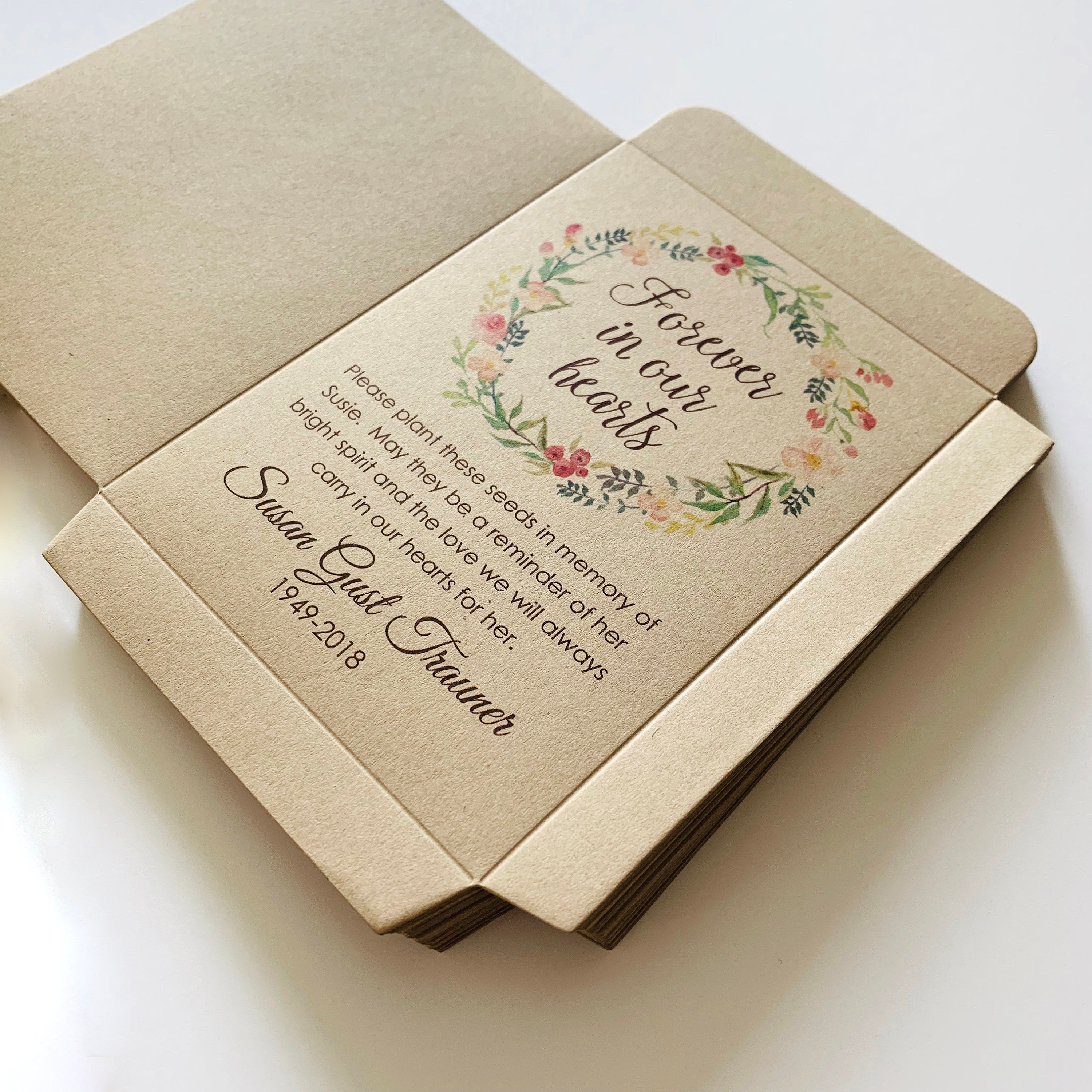 Memorial Seed Packets Kraft Funeral Seed Packets Funeral - Etsy Australia