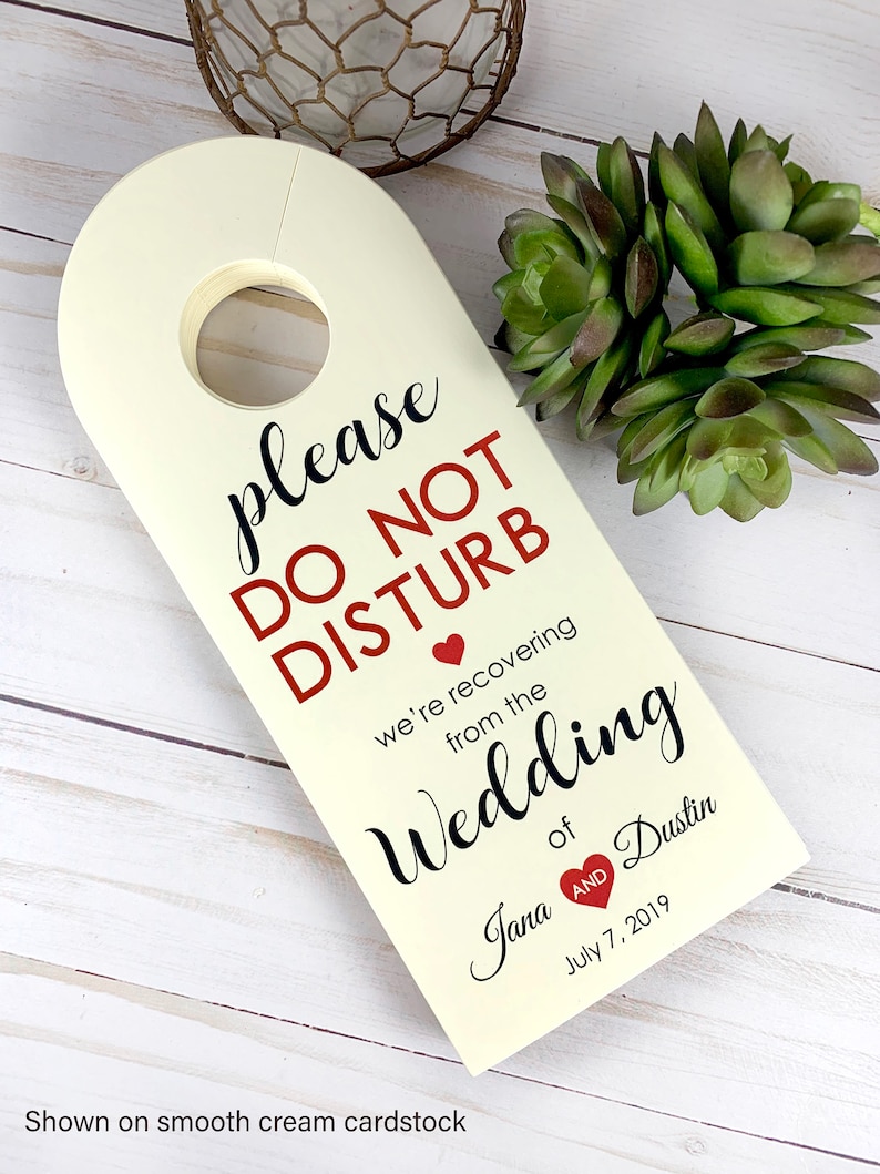 Personalized Door Hanger for Wedding Guests Do Not Disturb Etsy