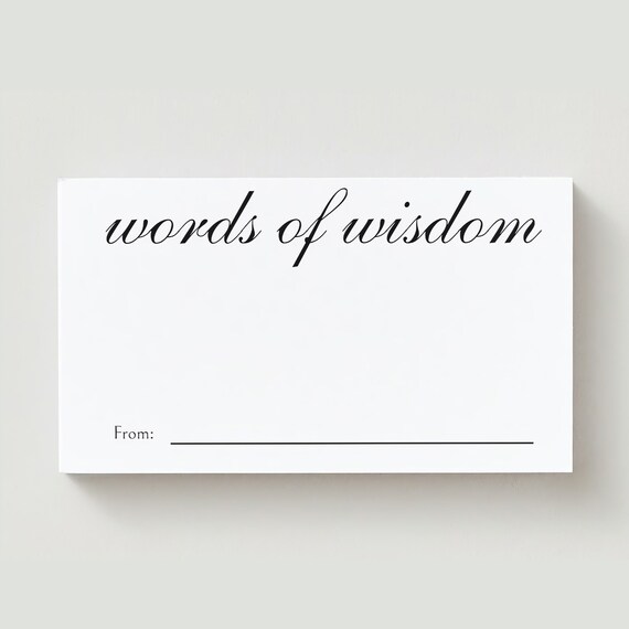 Words of Wisdom Cards, Words of Advice, Wedding Wisdom, Bridal Shower, Baby Shower Games, Advice and Wishes, Bridal Shower Advice  - 2875