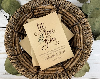DIY Custom Seed Packets, Let Love Grow Seed Packets, Flower Seed Packets, Kraft, Bridal Shower, Wedding Seed Packets, Love Grows Wild