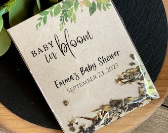 Baby in Bloom Seed Favors, Wildflower Seeds, Rustic, Seed Favors, Seed Packet 2588