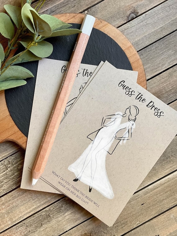 PRINTED Guess the Dress Bridal Shower Game, Wedding Shower, Bridal Shower, Game Cards (3321)