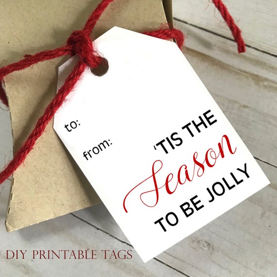 DIY PRINTABLE Tags  |  Tis the Season to Be Jolly  |  Printable Christmas Gift Tags | Holiday Gift Tags | Gift Tags