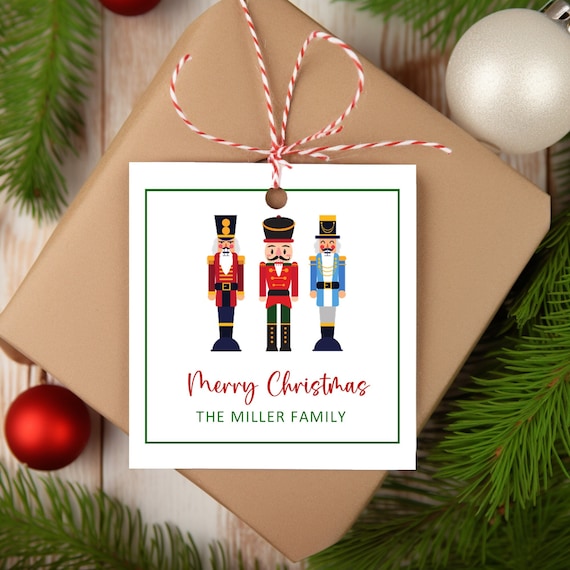 Christmas Gift Tags . Personalized . Nutcracker Tags, Christmas Tags, Happy Holidays, Holiday Gift Tag, Merry Christmas, Custom Tags - 3861