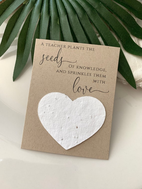 Fully Assembled Plantable Teacher Appreciation Cards, Teacher Favors, PTA, PTO, Gift, Plantable Seed Hearts, Seed Paper 2876