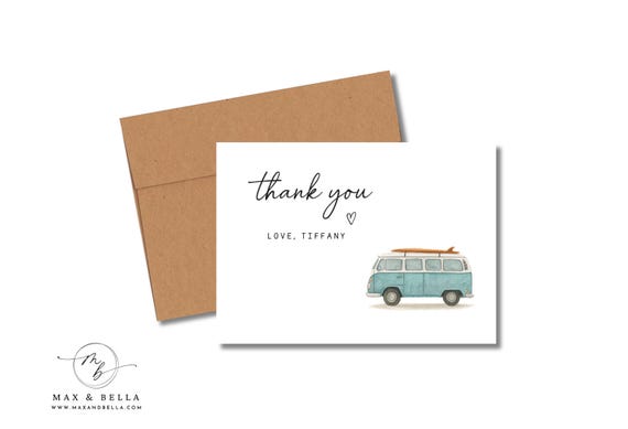 Personalized Thank You Cards, Stationery Set, Blank, Flat Cards with Envelopes 323