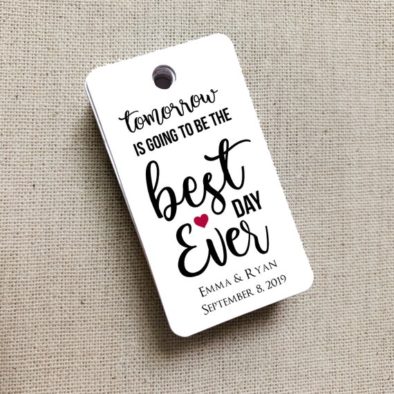 Best Day Ever, Wedding Gift Tags, Wedding Rehearsal Dinner, Custom Favor Tags, Gift Tag, Wedding Favor Gift Tag - Set of 20