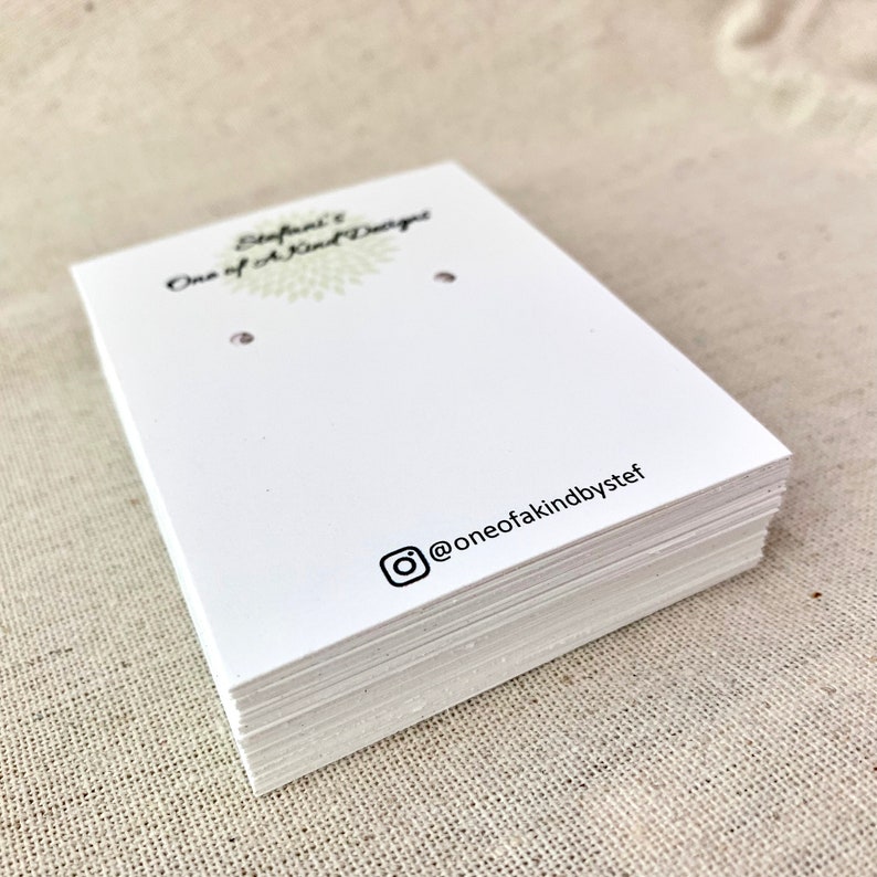 50 Custom Logo Earring Tags Brown Kraft Jewelry Cards Etsy