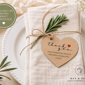 Custom Heart Tags, Wedding Tags, Personalized Tags, Bomboniere Tags, Personalized, Wedding Favors, Thank You Tags, Favors for Guests - 2811 画像 2