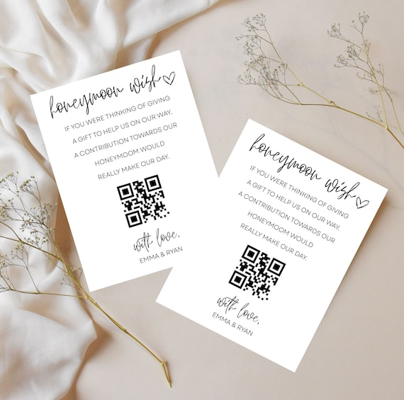 Personalized Wedding Honeymoon Wish Money Poem Request Cards, Wedding Invitation, Kraft Card A2 (2550)