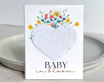 Baby in Bloom Cards, Flower Seed Paper, Plantable Seed Paper, Baby Shower, Eco Friendly Flower Seeds, Sustainable (2032)