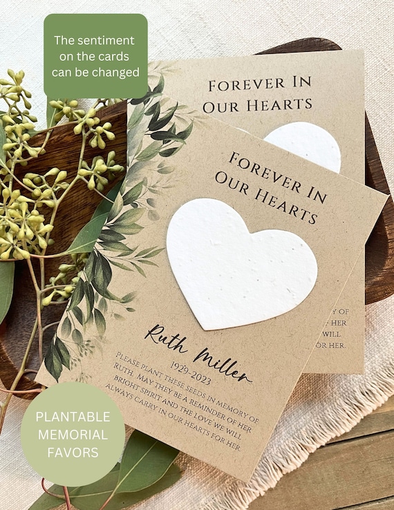 Memorial Cards, Funeral Favor, Celebration of Life, In Loving Memory, Prayer Cards, Bereavement, Personalized, Flower Seed Packet 2677
